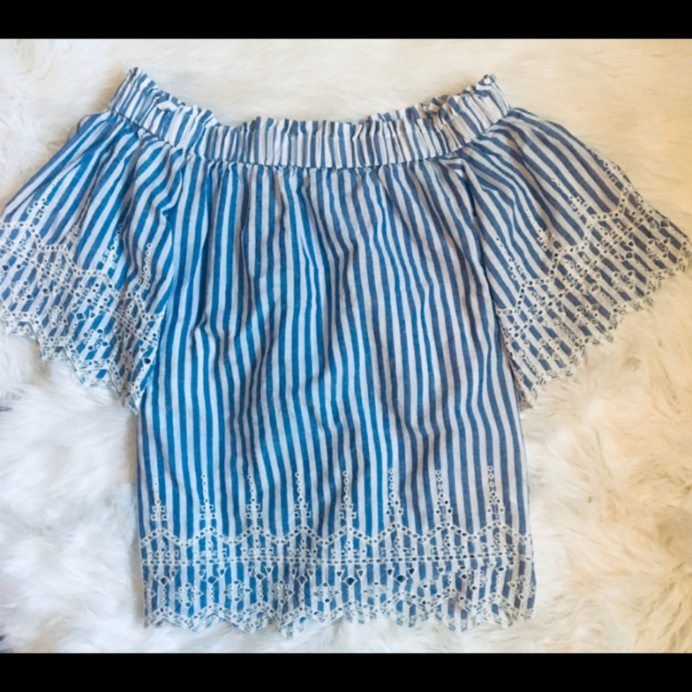 H&M - Off the Shoulder Stripe Top - Size 4